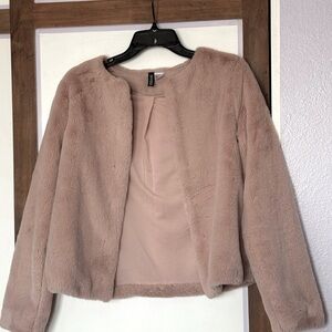 Women's Faux Fur Jacket - Pink